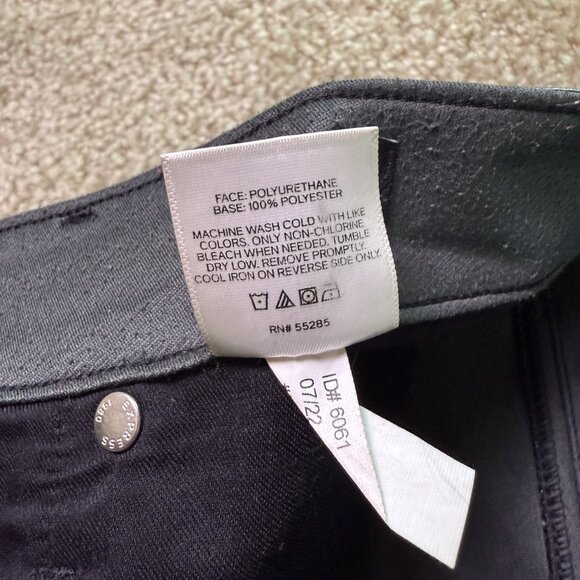 Express Womens Pants Size 4 Straight Leg Super High Rise Faux Leather Black E813 - Picture 6 of 13